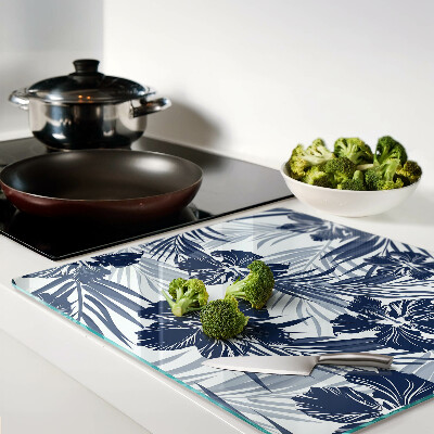 Glass chopping board Floral tropical motif
