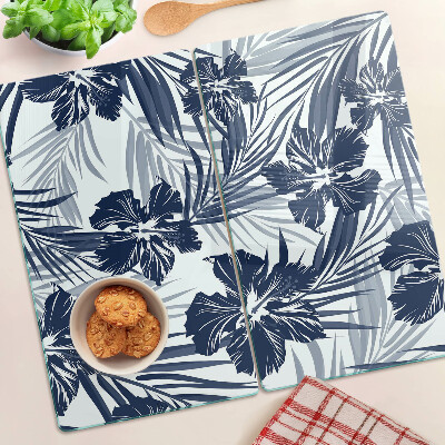 Glass chopping board Floral tropical motif