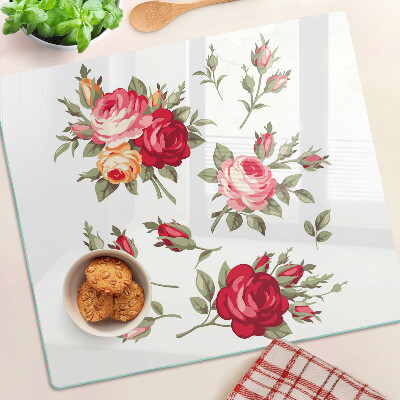 Glass kitchen board Vintage Roses