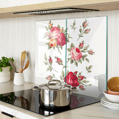 Glass kitchen board Vintage Roses