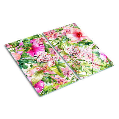 Glass chopping board Floral tropical pattern