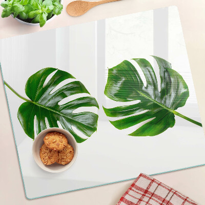 Glass kitchen board Monstera leaves