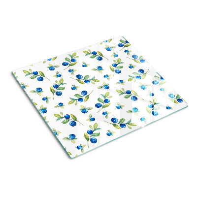 Glass chopping board Berries on the twigs