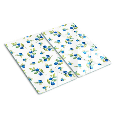 Glass chopping board Berries on the twigs