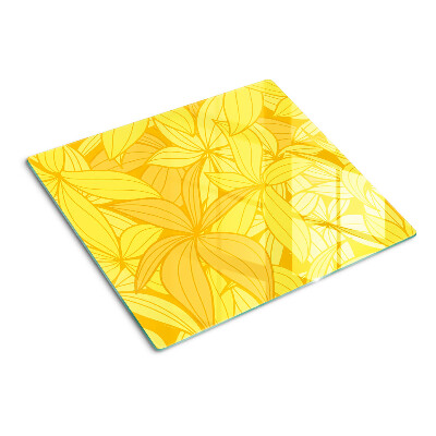 Glass chopping board Yellow leaves tropical style