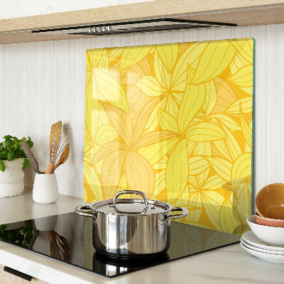 Glass chopping board Yellow leaves tropical style