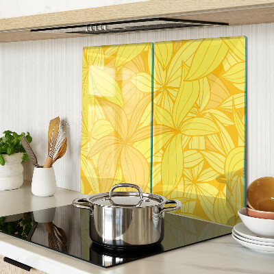 Glass chopping board Yellow leaves tropical style