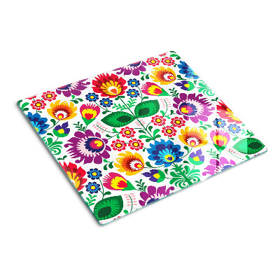 Glass kitchen board Floral folk pattern