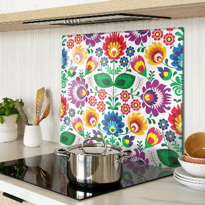 Glass kitchen board Floral folk pattern