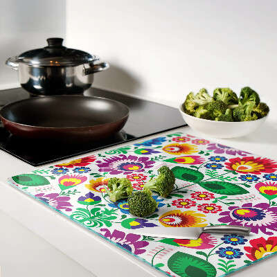 Glass kitchen board Floral folk pattern