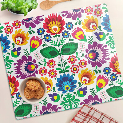 Glass kitchen board Floral folk pattern