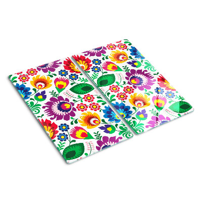 Glass kitchen board Floral folk pattern