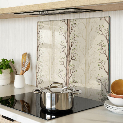Glass chopping board Tree Branches with Leaves Pattern