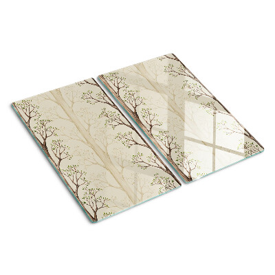 Glass chopping board Tree Branches with Leaves Pattern