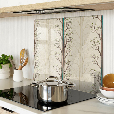 Glass chopping board Tree Branches with Leaves Pattern