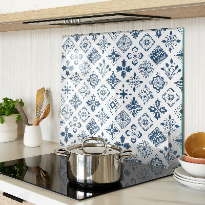 Glass kitchen board Floral motif in folk style