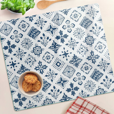 Glass kitchen board Floral motif in folk style