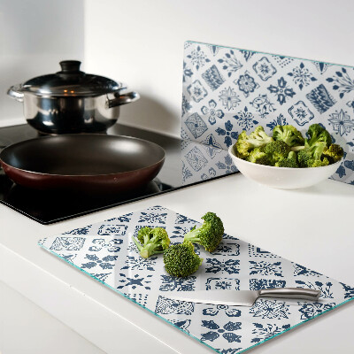 Glass kitchen board Floral motif in folk style