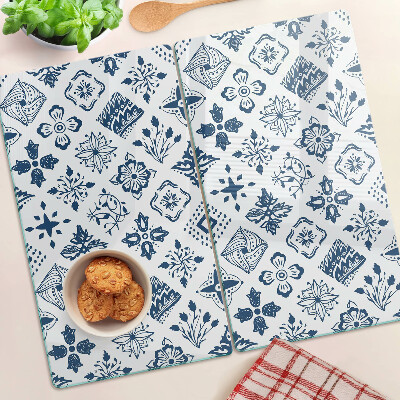 Glass kitchen board Floral motif in folk style