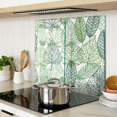 Glass chopping board Leaves in different shades of green