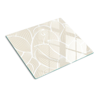 Glass chopping board Leaves in a delicate pattern