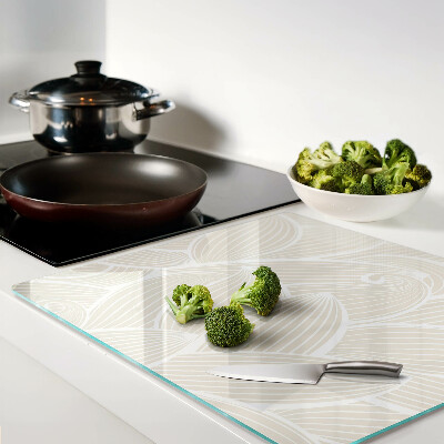Glass chopping board Leaves in a delicate pattern