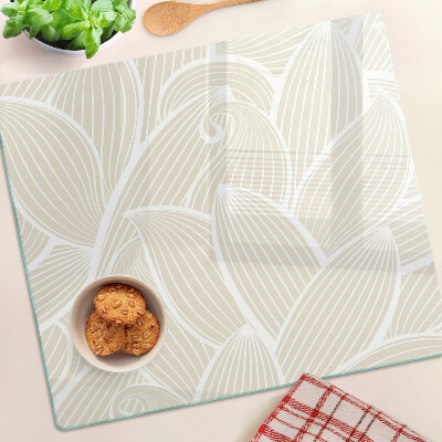 Glass chopping board Leaves in a delicate pattern