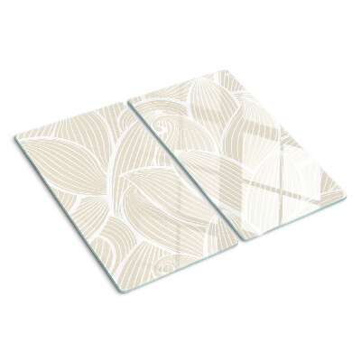 Glass chopping board Leaves in a delicate pattern