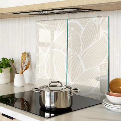 Glass chopping board Leaves in a delicate pattern