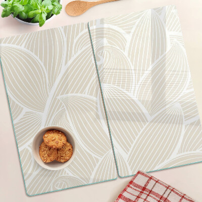 Glass chopping board Leaves in a delicate pattern