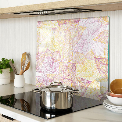 Glass kitchen board Floral pattern in pastel colors