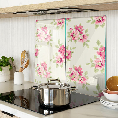Glass chopping board Flowers in shades of pink