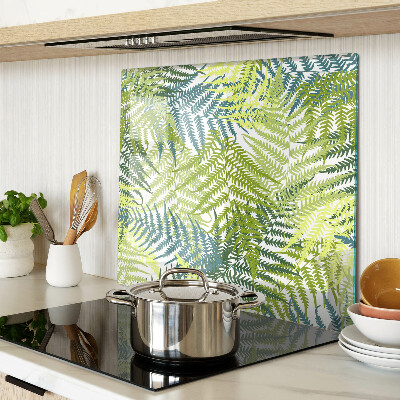 Glass kitchen board Fern leaves in different shades