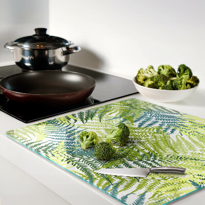 Glass kitchen board Fern leaves in different shades