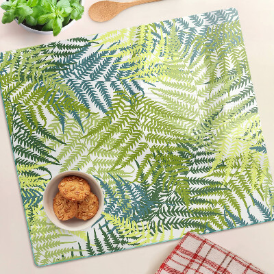 Glass kitchen board Fern leaves in different shades