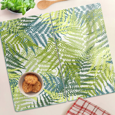 Glass kitchen board Fern leaves in different shades