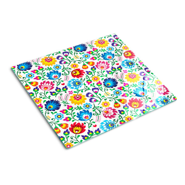 Glass kitchen board Floral folk pattern