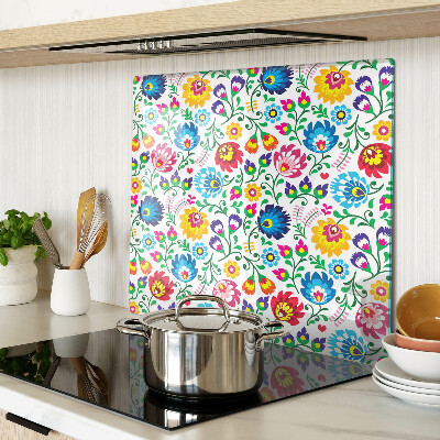 Glass kitchen board Floral folk pattern