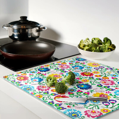 Glass kitchen board Floral folk pattern