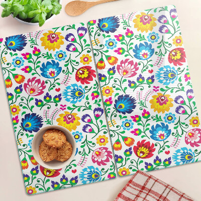 Glass kitchen board Floral folk pattern