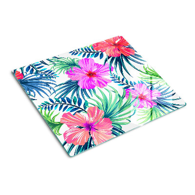 Glass kitchen board Floral tropical motif