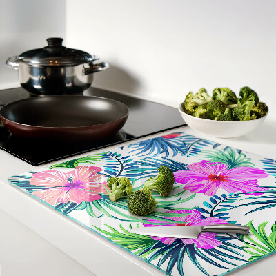 Glass kitchen board Floral tropical motif