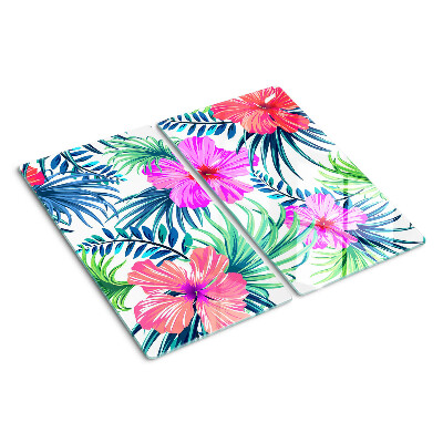 Glass kitchen board Floral tropical motif