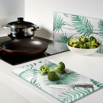 Glass chopping board Palm leaves