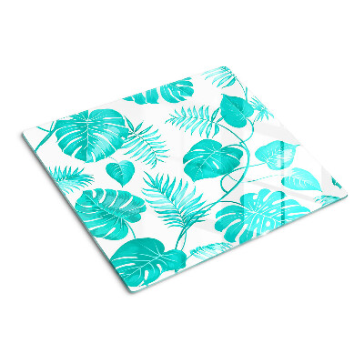 Glass chopping board Tropical leaves in shades of green