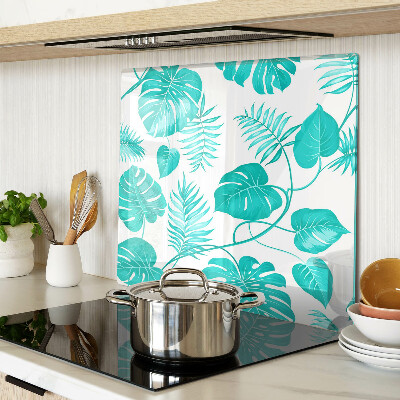 Glass chopping board Tropical leaves in shades of green