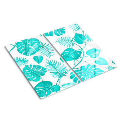 Glass chopping board Tropical leaves in shades of green