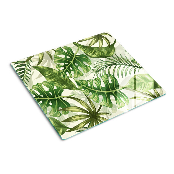 Glass chopping board Tropical leaves