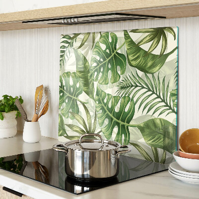 Glass chopping board Tropical leaves