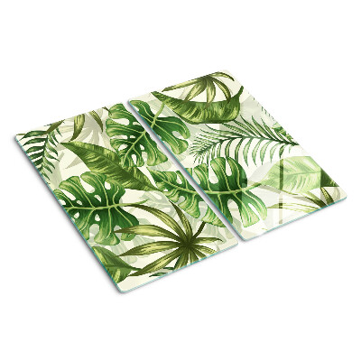 Glass chopping board Tropical leaves